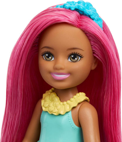 Barbie 6" Chelsea Royal Small Doll with Pink Hair, Removable Skirt, Shoes & Hair Accessory