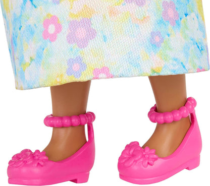 Barbie 6" Chelsea Royal Small Doll with Pink Hair, Removable Skirt, Shoes & Hair Accessory