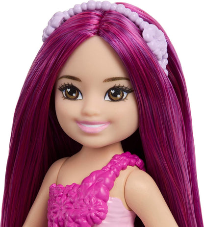 Barbie Chelsea Mermaid Small Doll (6-Inch) with Pink Hair Wearing Removable Crown Accessory, 6-inch Toy