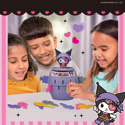 TOMY Pop Up Kuromi Spiel, Actionspiel für Kinder, 2-4 Spieler, Ab 4 Jahren, Lustiges Familienspiel, Pop Up Kuromi Spielzeug