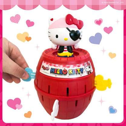 TOMY Pop Up Hello Kitty Game, Kids Action Game with Bows, Fun Family Guessing Game, Cute Hello Kitty Barrel Toy for Girls and Boys, Fast Turn-Taking Play for 2–4 Players, Ages 4+