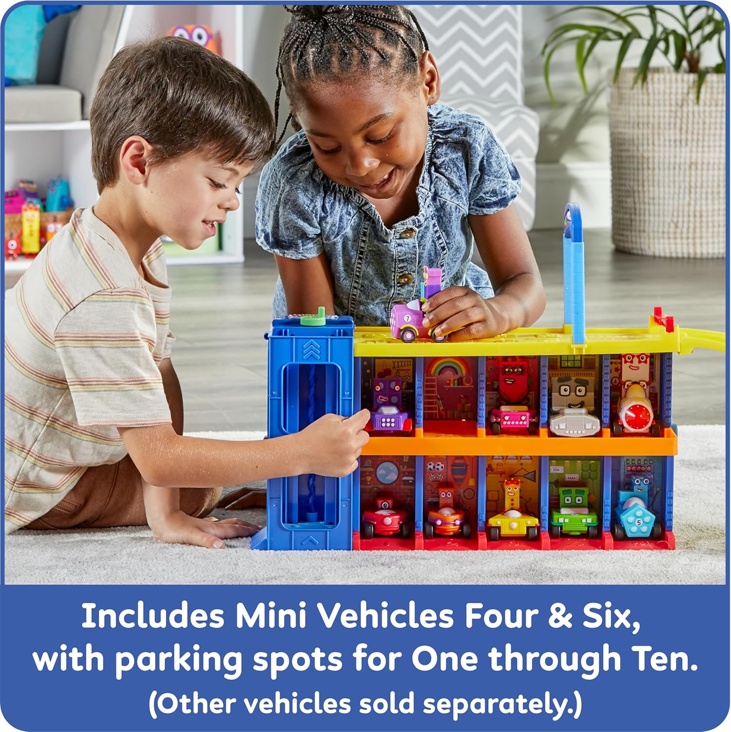 Learning Resources Numberblocks Counting Car Garage, Ages 3+, Numberblocks Toys, Interactive Garage Playset with Sounds, Maths Learning Fun, Includes 2 Mini Vehicles
