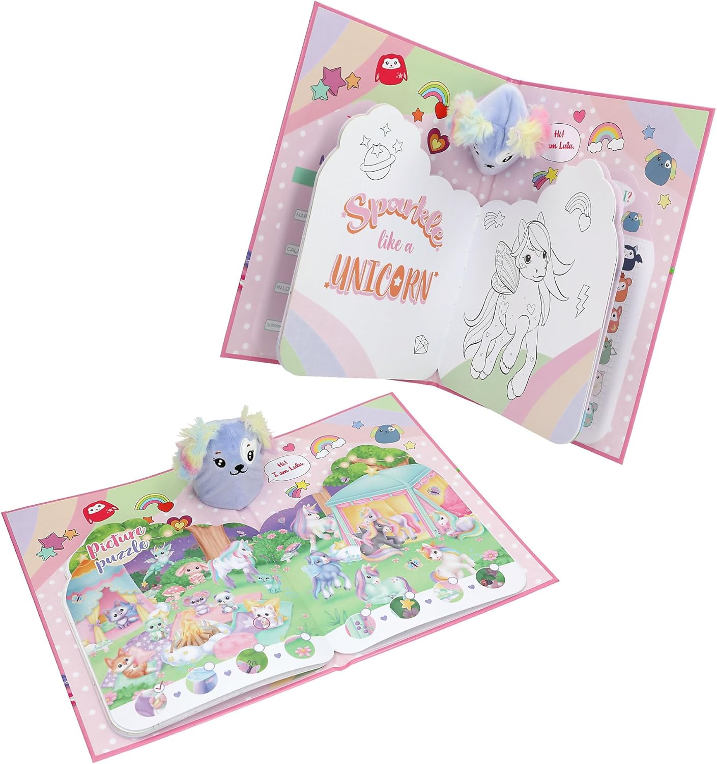 Depesche 13741 Ylvi Unicorn Fun Colouring Book with 24 Figurely Die-Cut Pages for Creating Unicorn Motifs, Includes 3 Sticker Sheets