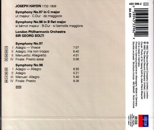 Haydn-Symphonies N 97 N 98-London Philharmonic Orch-G.Solti