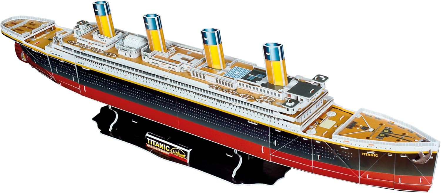 Cheatwell Games - BYO Large Scale 3D Puzzle of The Titanic - Model Kits Ship, Jigsaw Family Puzzles and Cruise Ship 3-D Puzzles Gifts for Kids and Adults, 113 Pieces