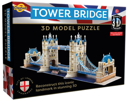 Cheatwell Games - BYO 3D Puzzle of Tower Bridge London - 3D Puzzles for Kids Adults - Large Jigsaw Puzzles for Kids Model Kit Game Toy to Build - Gifts for Children and Adults, 120 Pieces