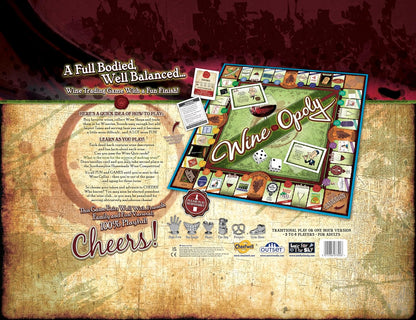 Wine-Opoly Property Trading Board Game - Game for Adults, Strategy Fun For 2 to 6 Players, 18+ - A Full Bodied Well Balanced Wine Trading Game