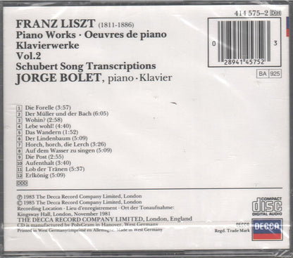 Piano Works Vol. 2 - Schubert Song Transcriptions