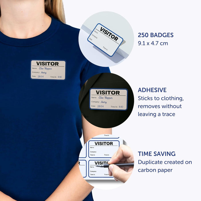 Avery - Visitor Sign-in Book with Removable Name Badges with 1 Book with 250 Badges