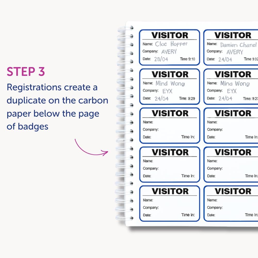 Avery - Visitor Sign-in Book with Removable Name Badges with 1 Book with 250 Badges