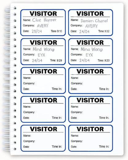 Avery - Visitor Sign-in Book with Removable Name Badges with 1 Book with 250 Badges
