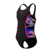 Speedo Girls Hyperboom Splice Muscleback Swimsuit Swimming Costume Anthracite/Margarita Pink