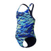 Speedo Girls Hyperboom Print Medalist Swimsuit Swimming Costume Peacoat
