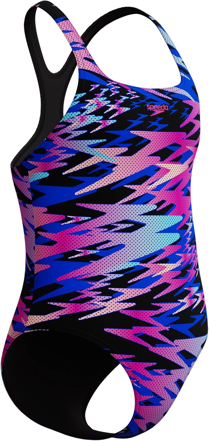 Speedo Girl's Hyperboom Print Medalist One Piece Swimsuit