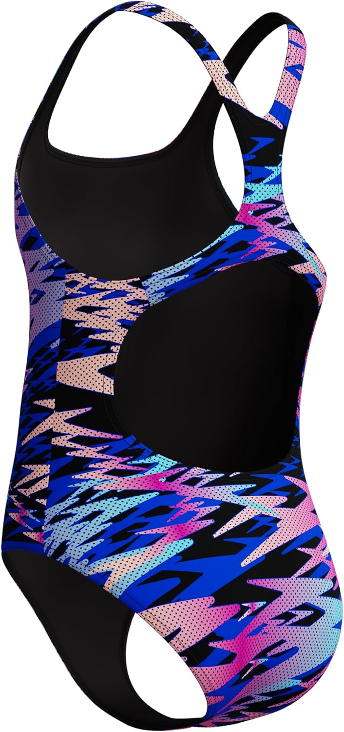 Speedo Girl's Hyperboom Print Medalist One Piece Swimsuit