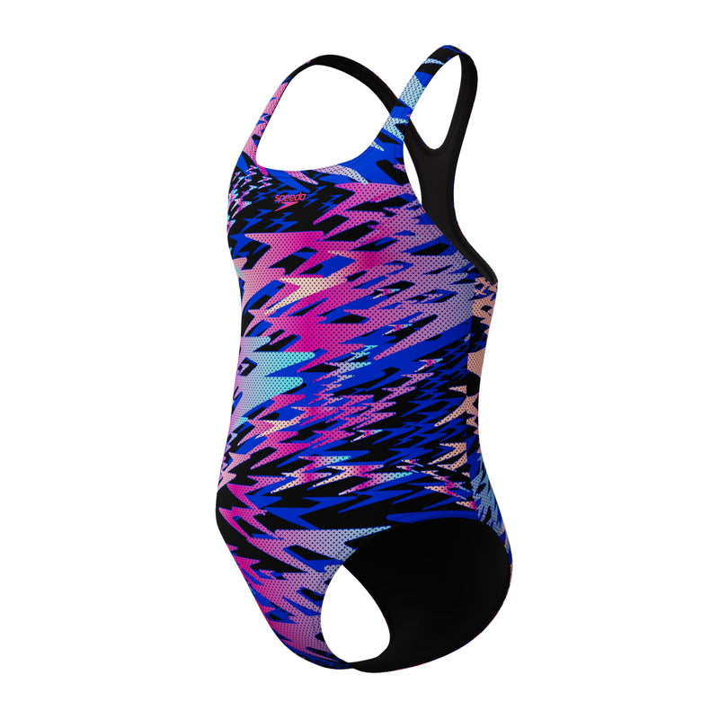 Speedo Girl's Hyperboom Print Medalist One Piece Swimsuit