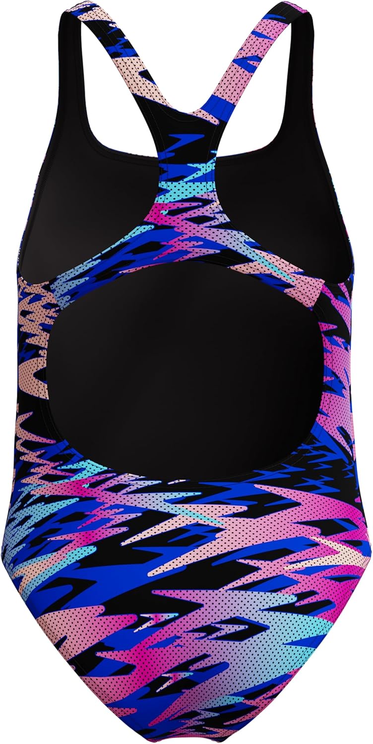 Speedo Girl's Hyperboom Print Medalist One Piece Swimsuit