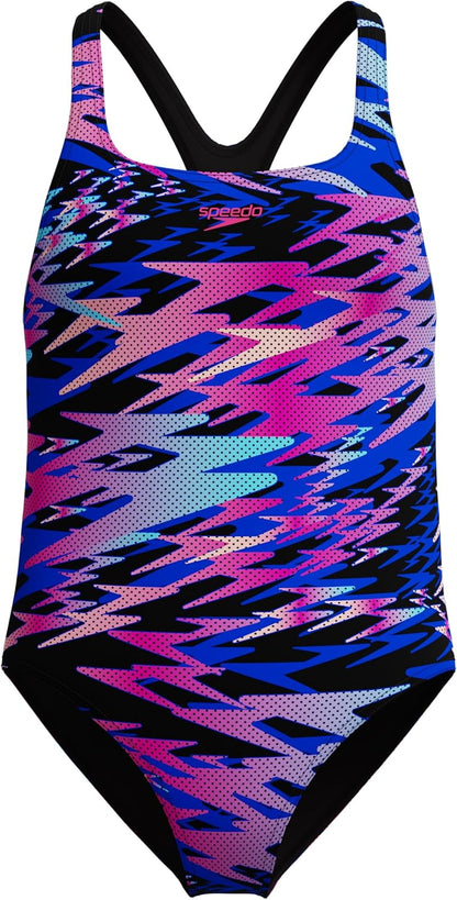 Speedo Girl's Hyperboom Print Medalist One Piece Swimsuit