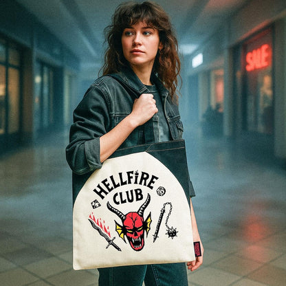 Borsa riutilizzabile Stranger Things con stampa ufficiale | Shopper grande per supermercati, scuole o viaggi