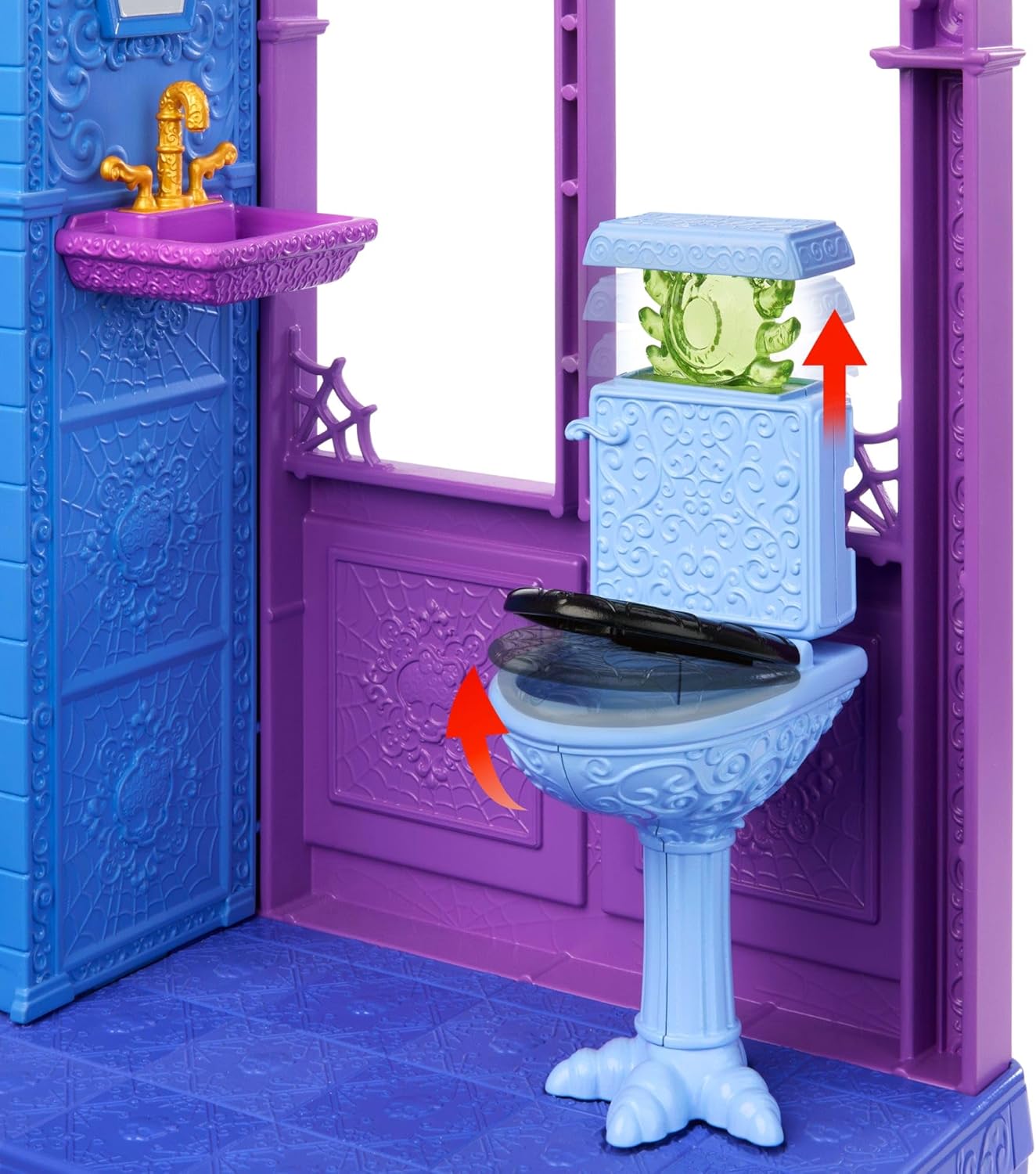 Monster High Boo-tique Hotel Doll House, Foldable Playset with Spooky Surprises in Every Room and 13+ Pieces Including Furniture and Accessories, JBF16