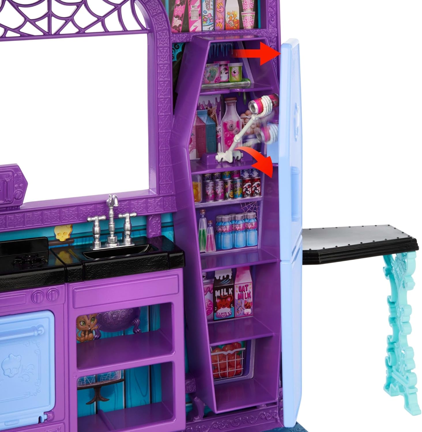 Monster High Boo-tique Hotel Doll House, Foldable Playset with Spooky Surprises in Every Room and 13+ Pieces Including Furniture and Accessories, JBF16