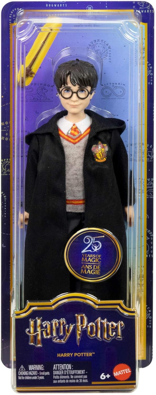 Mattel Harry Potter Toys, Harry Potter Fashion Doll In Removable Signature Hogwarts Uniform With Wand Accessory, Inspired By The Movie, JGM18