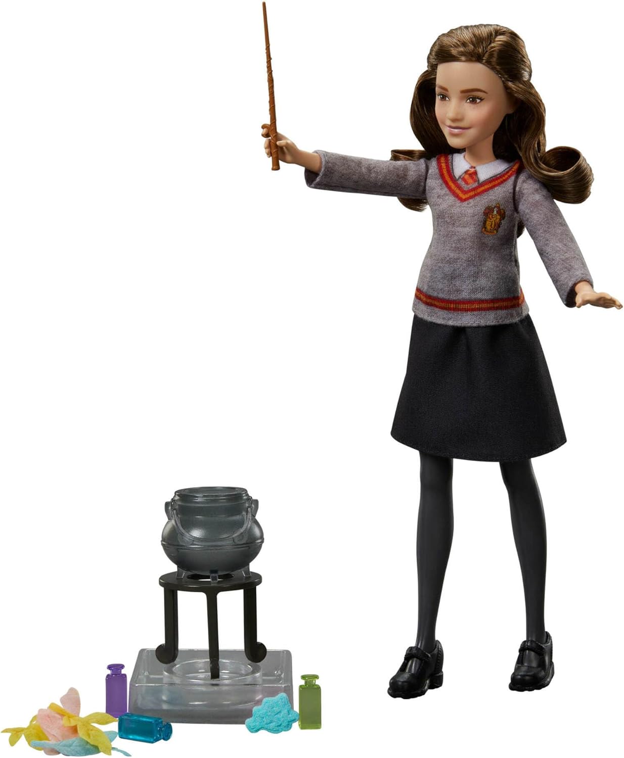 Mattel Harry Potter Toys, Polyjuice Potions Hermione Granger Doll & Playset, Movie-Inspired Hogwarts Uniform, 13 Accessories & Fizz, JGM21