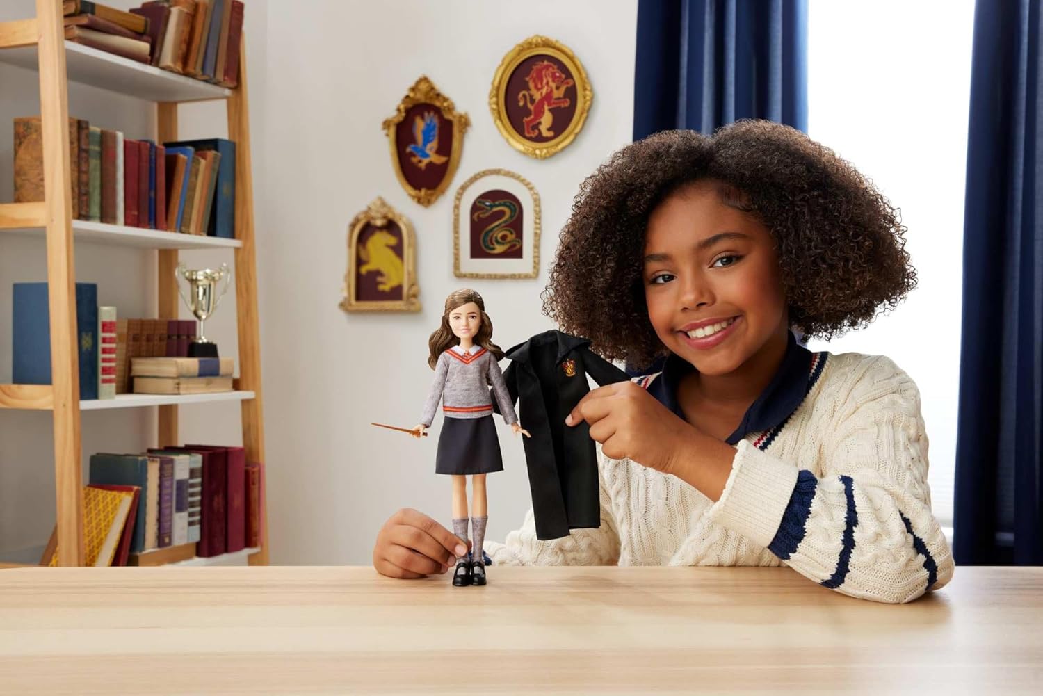 Mattel Harry Potter Toys, Hermione Granger Fashion Doll in Removable Signature Hogwarts Uniform With Wand Accessory, Inspired By The Movie, JGM19