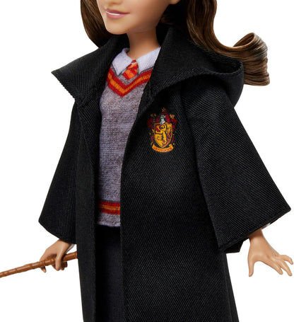Mattel Harry Potter Toys, Hermione Granger Fashion Doll in Removable Signature Hogwarts Uniform With Wand Accessory, Inspired By The Movie, JGM19