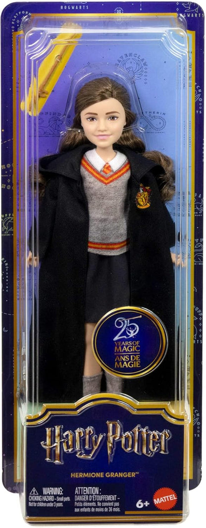 Mattel Harry Potter Toys, Hermione Granger Fashion Doll in Removable Signature Hogwarts Uniform With Wand Accessory, Inspired By The Movie, JGM19