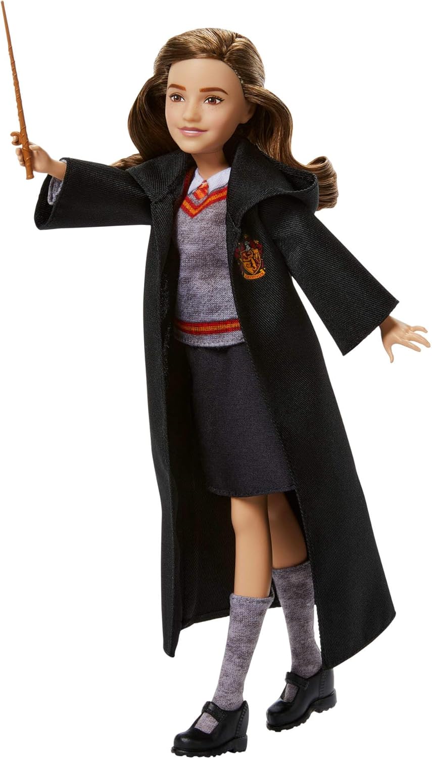 Mattel Harry Potter Toys, Hermione Granger Fashion Doll in Removable Signature Hogwarts Uniform With Wand Accessory, Inspired By The Movie, JGM19