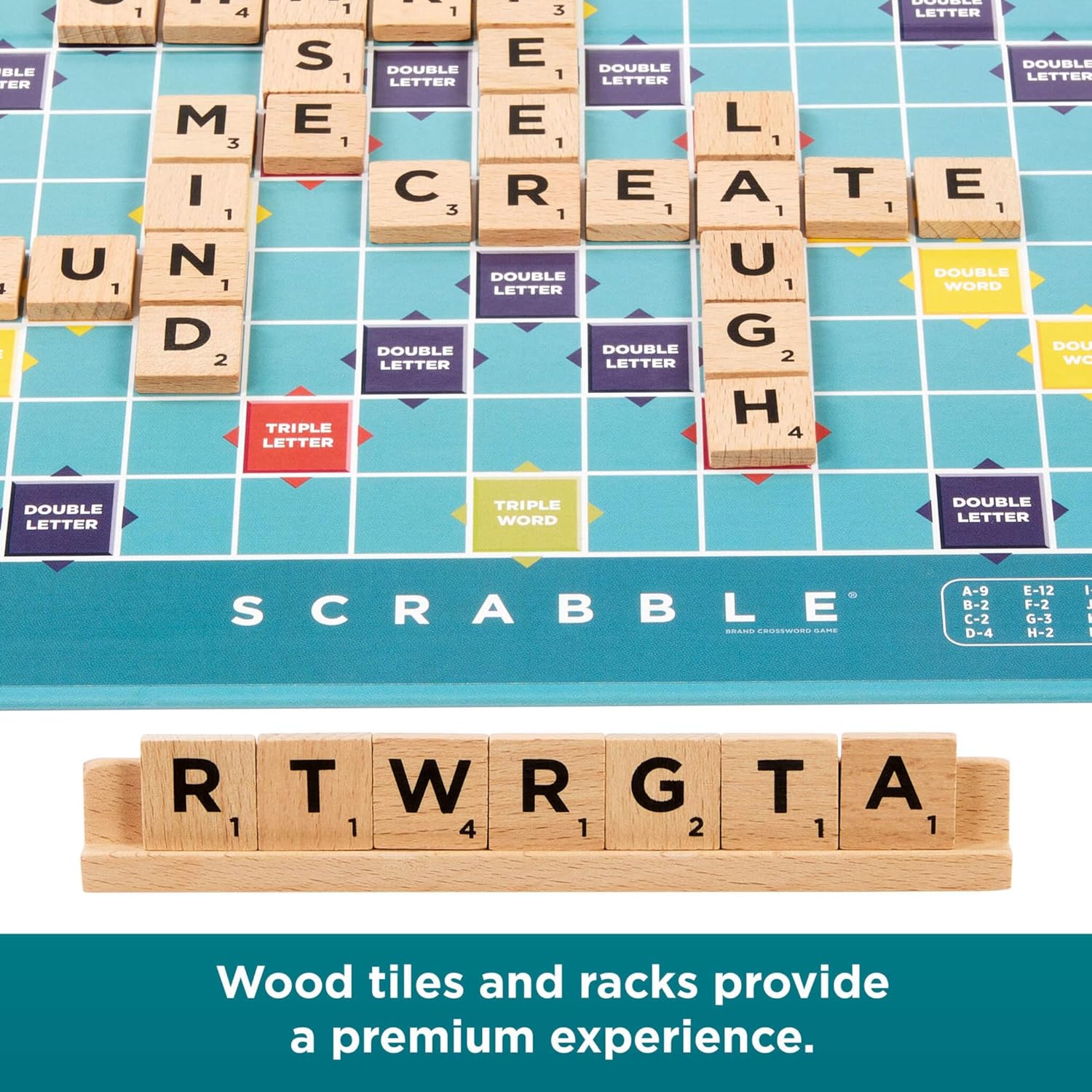 Mattel Games Scrabble Board Game, Classic Family Word Fun, featuring Wooden Letter Tiles and Racks, with Two Ways to Play for 2-4 Players, JGR61