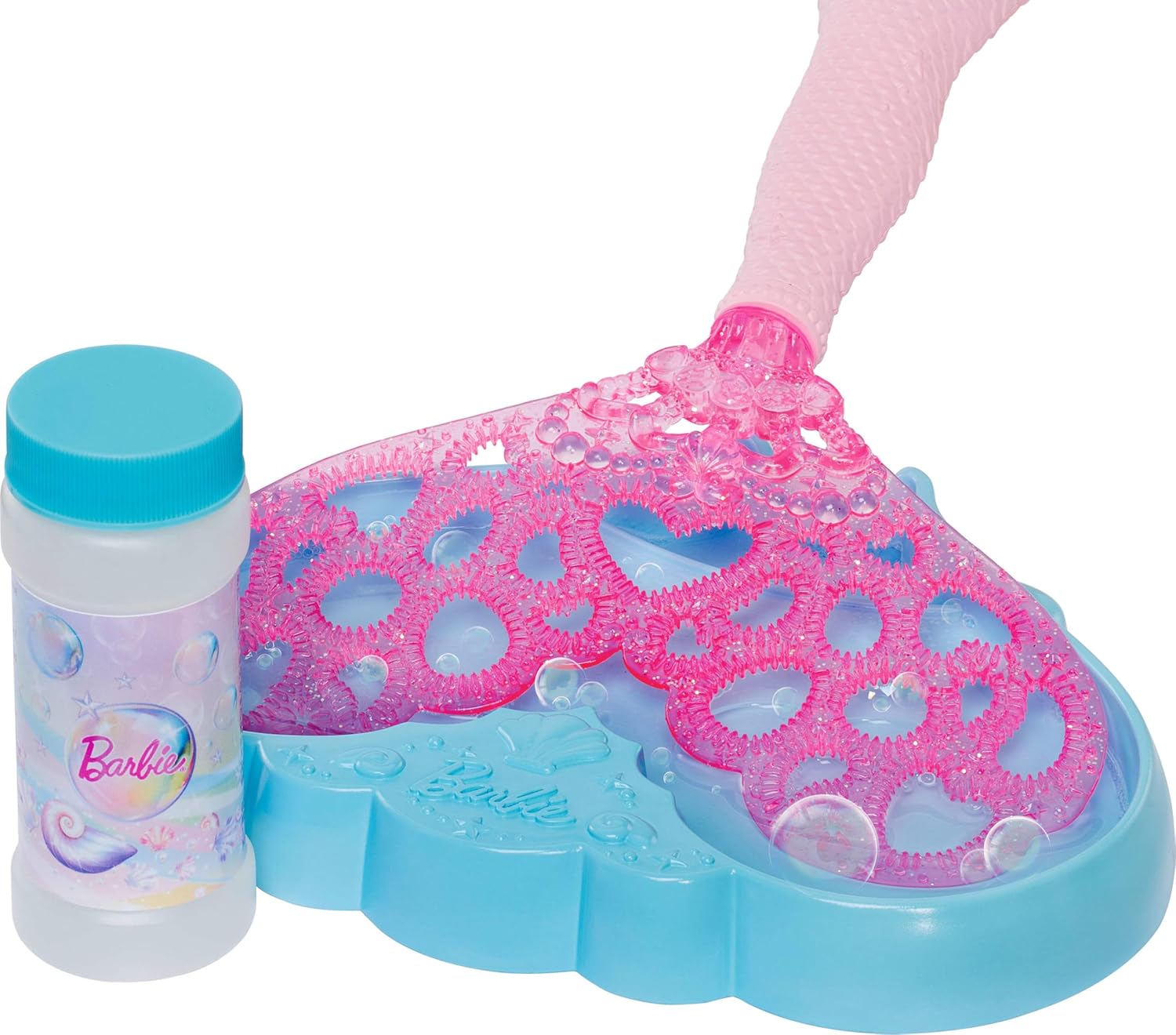 Barbie Bubble Sparkle Mermaid Doll with Bubble-Making Feature & Solution, Tray & Hairbrush, Plus Long, Color-Streaked Blonde Hair, JLW56