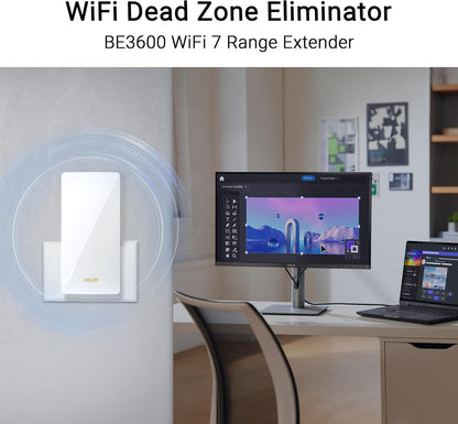 ASUS RP-BE58 BE3600 Dual Band WiFi 7 AiMesh Repeater (Range Extender, up to 3,600 Mbps, Seamless Mesh WiFi, Easy Setup via App