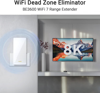 ASUS RP-BE58 BE3600 Dual Band WiFi 7 AiMesh Repeater (Range Extender, up to 3,600 Mbps, Seamless Mesh WiFi, Easy Setup via App