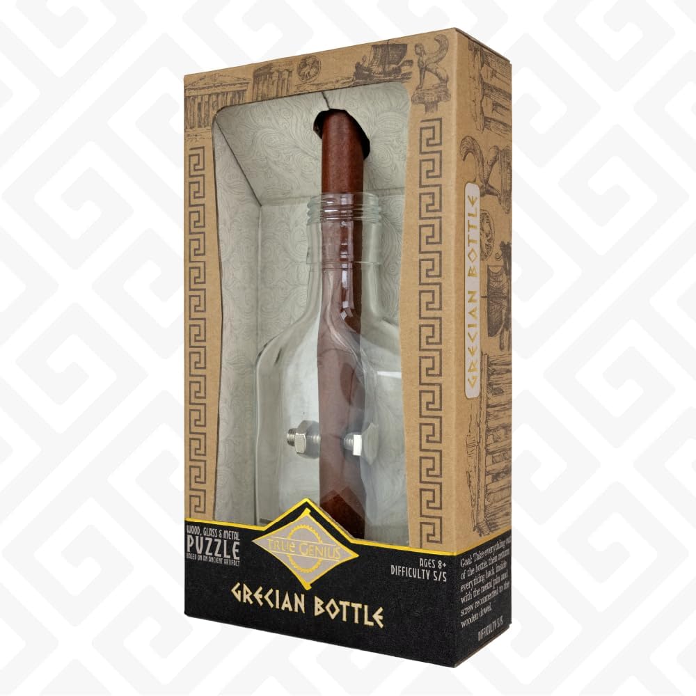 Project Genius Grecian Bottle Brain Teaser Puzzle, Wooden
