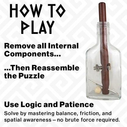 Project Genius Grecian Bottle Brain Teaser Puzzle, Wooden