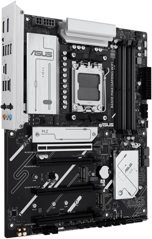 ASUS B650E MAX Gaming WiFi Motherboard Socket AMD AM5 (ATX, DDR5, PCIe 5.0, 3X M.2, Wi-Fi 6E, Realtek 2.5Gb Ethernet, DisplayPort, HDMI, BIOS Flashback, Aura Sync