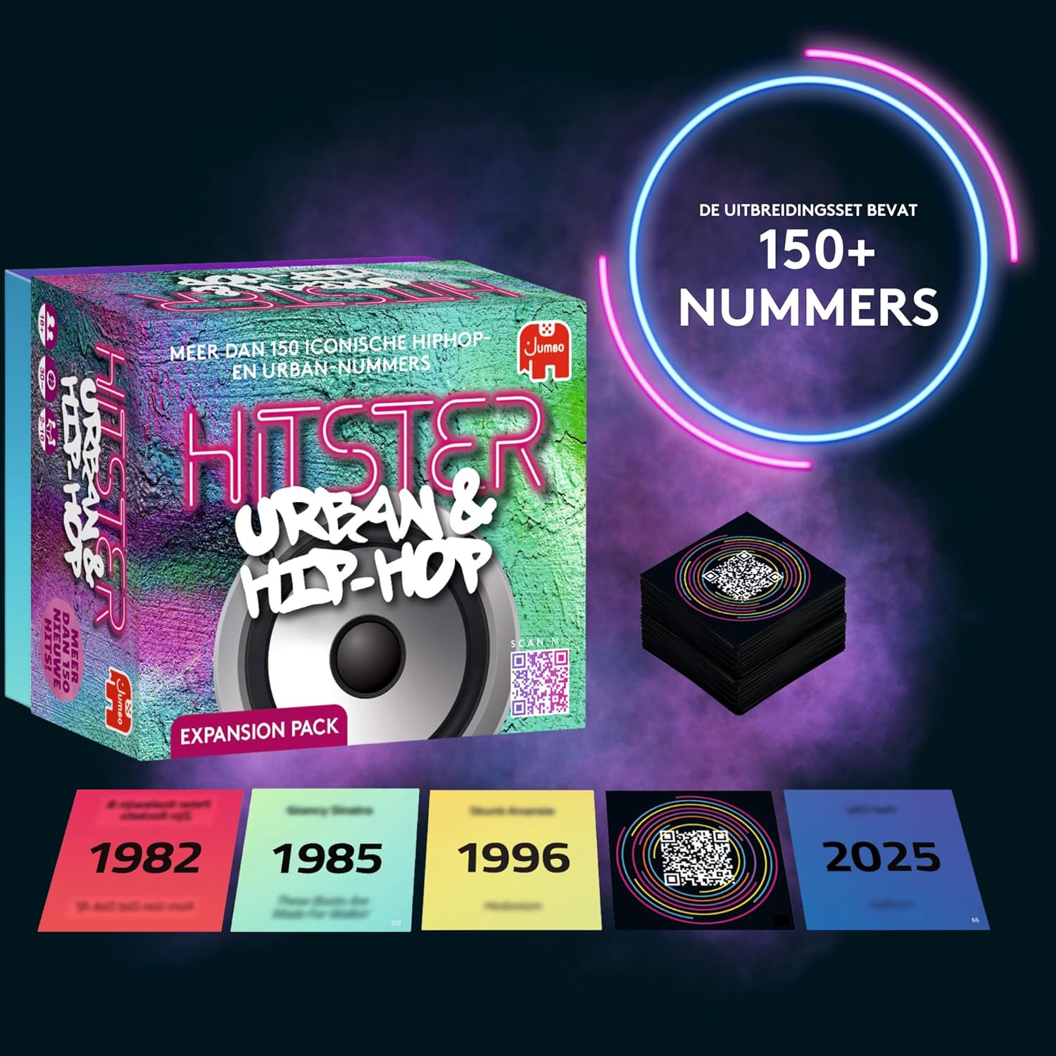 Hitster Uitbreidingsset, Urban & Hip Hop – Muziek Partygame voor Volwassenen, Kaartspel, Muziekquiz, Bordspel – 150+ R&B Hip Hop Nummers – Feestjes, Familie en Vrienden Spelavonden – 2-12 Spelers (NL)