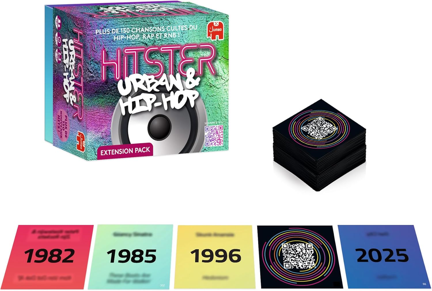 Hitster Extention Urban & Hip-Hop - Board Game and Musical Atmosphere – Adult Game – Rediscover the Hits of Urban Music, R&B, Rap – with Family and Friends – 2 to 10 Players – Ages 16 and Above