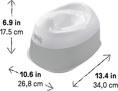 Ingenuity, ity, Vasino Ready Set Go, vaschetta rimovibile, fondo antiscivolo, ampia base stabile, dai 18 mesi in su, bianco e grigio