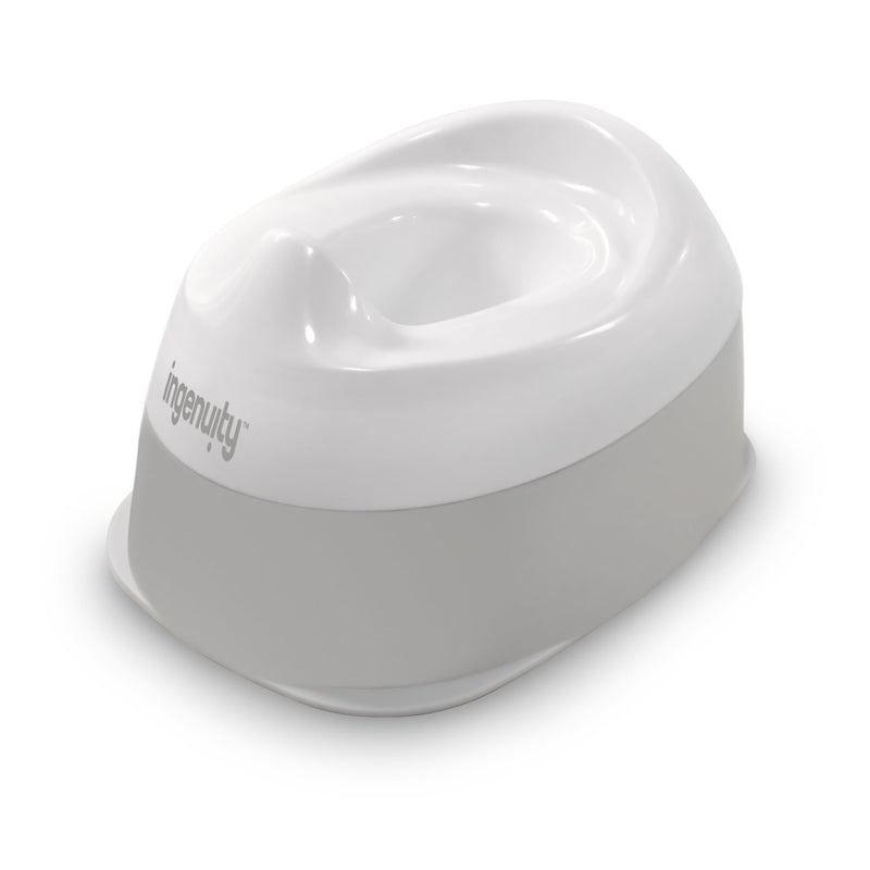 Ingenuity, ity, Vasino Ready Set Go, vaschetta rimovibile, fondo antiscivolo, ampia base stabile, dai 18 mesi in su, bianco e grigio