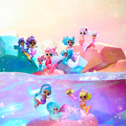 L.O.L. Surprise! Mermaids Makeover Magic Baby Sisters - Cola de Sirena Que Cambia de Color con Bola de Concha, 6 Muñecas para Coleccionar - para Mayores de 4 Años