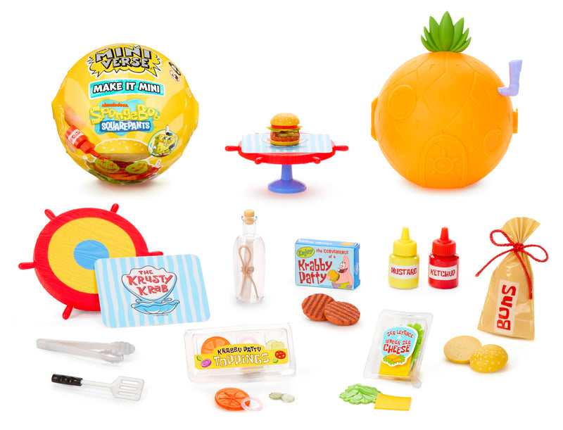 MGA's Miniverse Make It Mini SpongeBob SquarePants - Mini Oggetti da Collezione, Fai da Te, Gioco in Resina, Repliche di Cibo, Non Commestibile, Per Collezionisti e Bambini. Età 8+