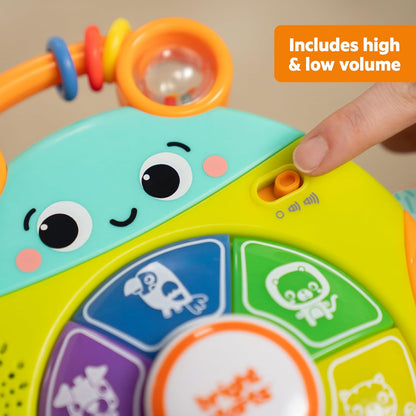 Bright Starts Safari Surprise Multisensory Toy, Light-Up Electronic Baby Toy with Animal Sounds and Melodies, Press for Cause and Effect Discovery, Unisex, 6 Months+