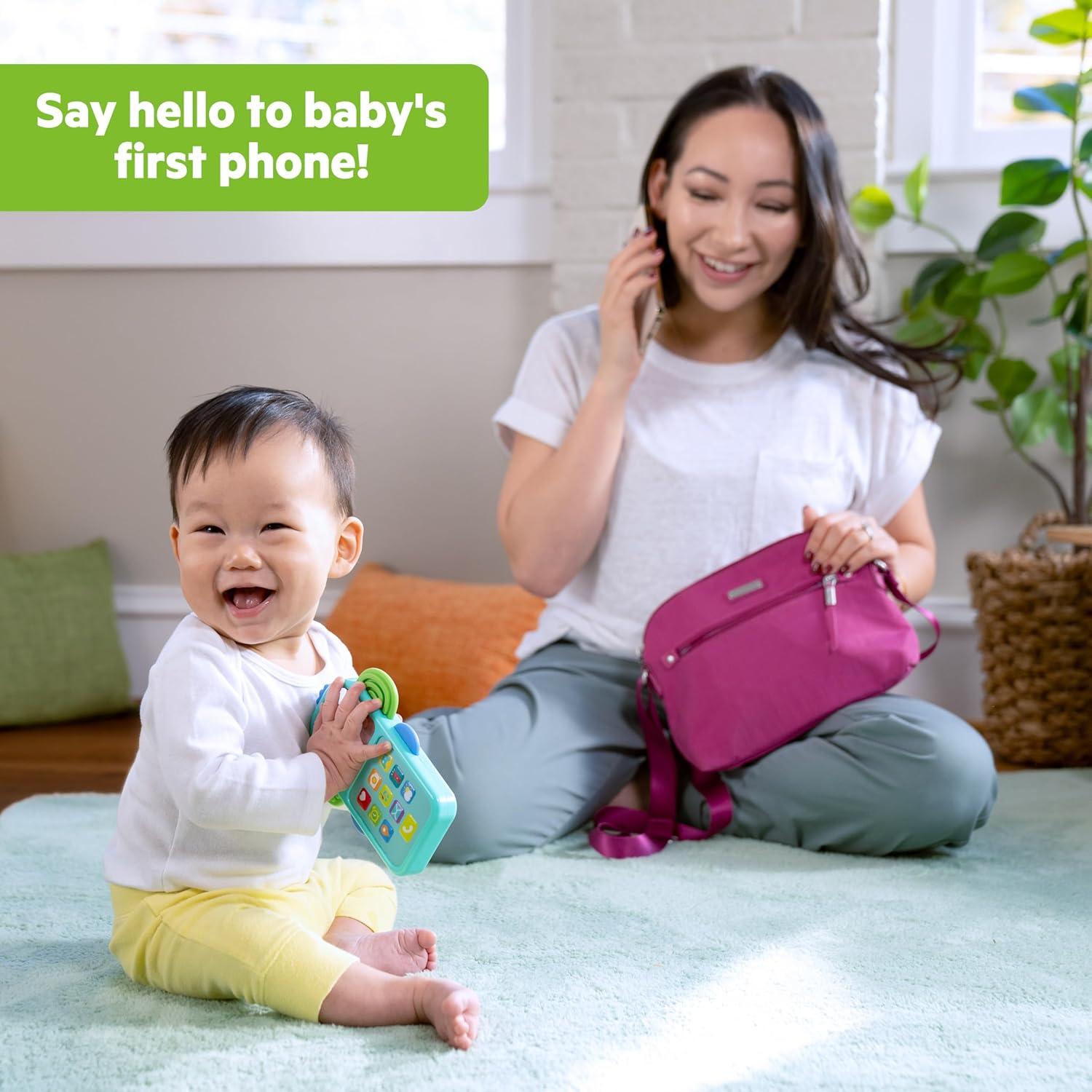 Bright Starts, Jouet Téléphone pour Mini-Moi - Musique et Effets Sonores Ludiques, Unisexe, 6 Mois et Plus