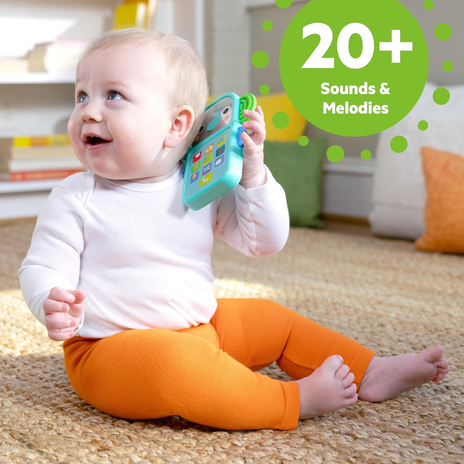 Bright Starts, Jouet Téléphone pour Mini-Moi - Musique et Effets Sonores Ludiques, Unisexe, 6 Mois et Plus