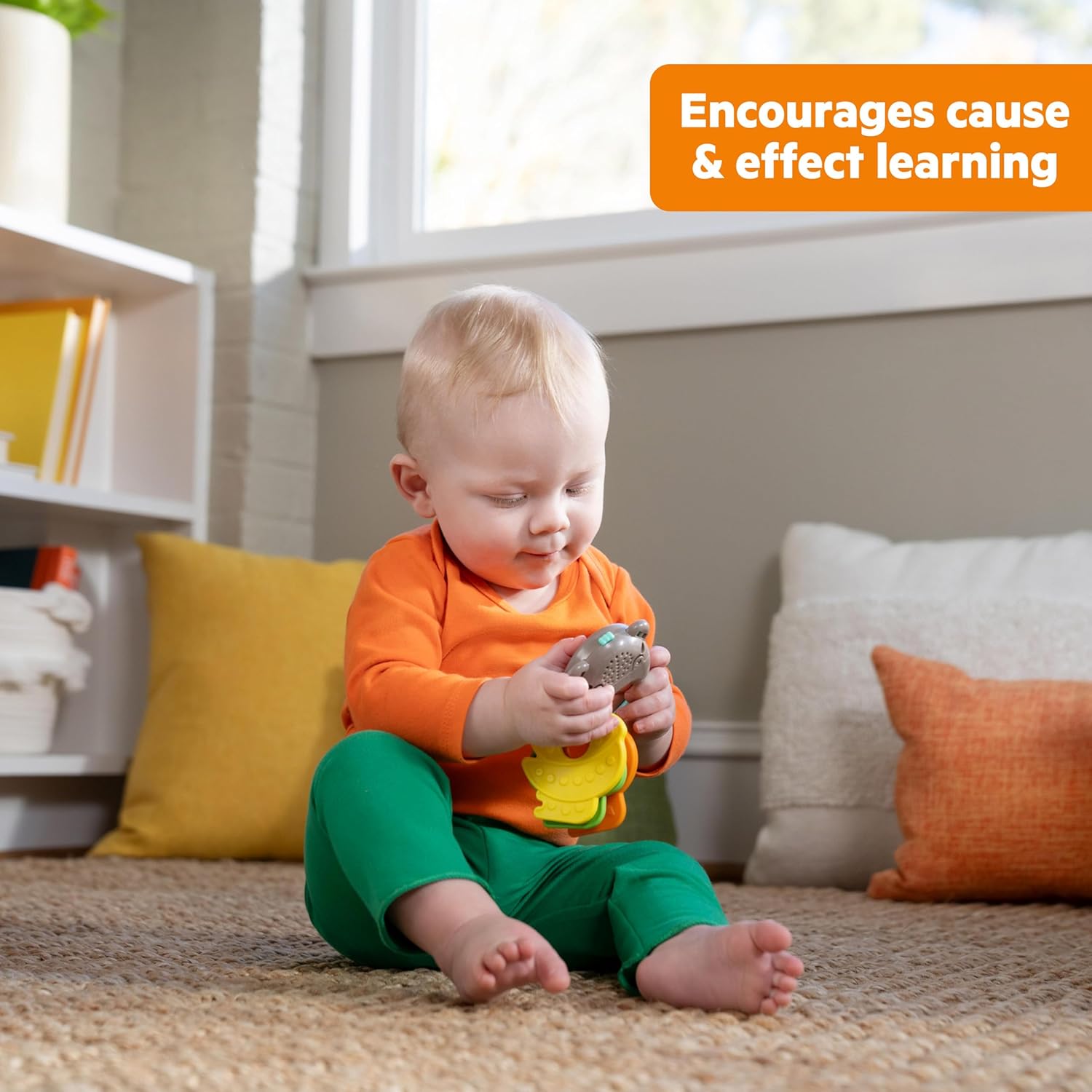 Bright Starts, Clés Musicales Électroniques Musical MonKeys - Clés Petit Singe avec Sons Rigolos, Jouet Multisensoriel, 6 Mois et Plus