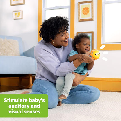 Bright Starts, Linterna Just for Sun con Sonidos de Animales, Cuentas Estilo Palo de Lluvia y Espejo, Juguete Interactivo Unisex para Bebés Desde 6 Meses