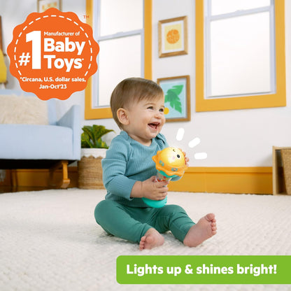 Bright Starts, Linterna Just for Sun con Sonidos de Animales, Cuentas Estilo Palo de Lluvia y Espejo, Juguete Interactivo Unisex para Bebés Desde 6 Meses
